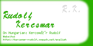 rudolf kercsmar business card